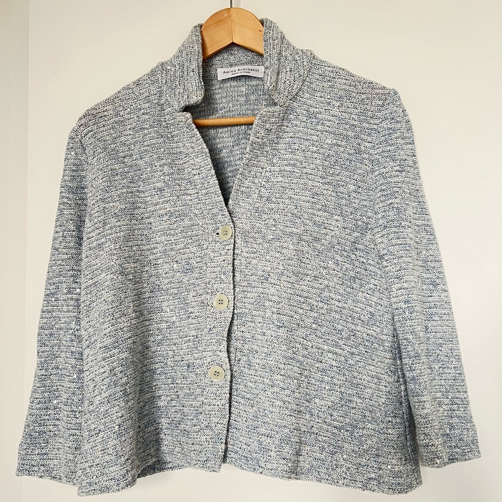 Blue cotton with sequin jacket